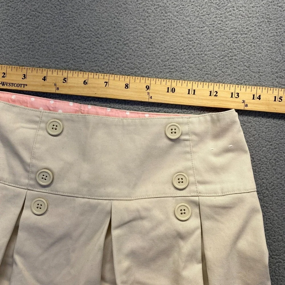 Gymboree Girl's School Uniform Pleated‎ Woven Skort Beige Size 12,Cotton,Zipper